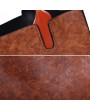Women Three-piece Set Vintage Faux Leather Handbag Shoulder Bag Wallet
